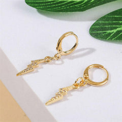 Gold Sparkling Lighting With Crystal Earrings