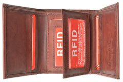 RFID Men's Trifold Leather Wallet RFID Blocking