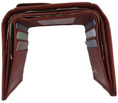 AFONiE Men Trifold Snap Closure Leather Wallet