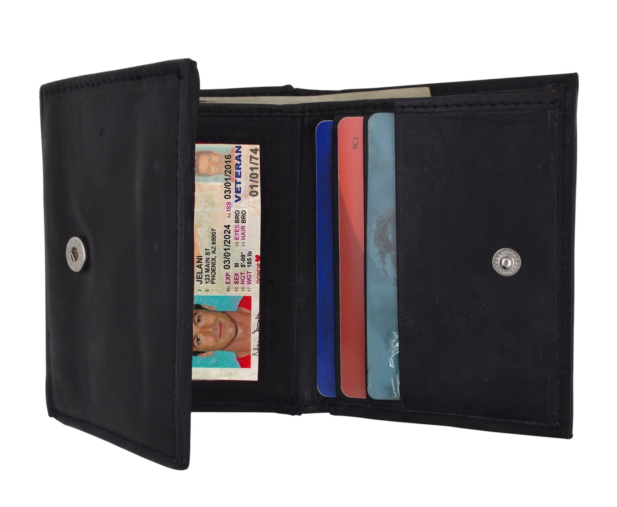 Tri-Fold Wallet with Snap Closure