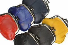 Kiss Lock Leather Coin Wallet-Assorted Colors