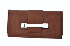 Metallic Flap Soft Bend Leather Wallet - Black Color