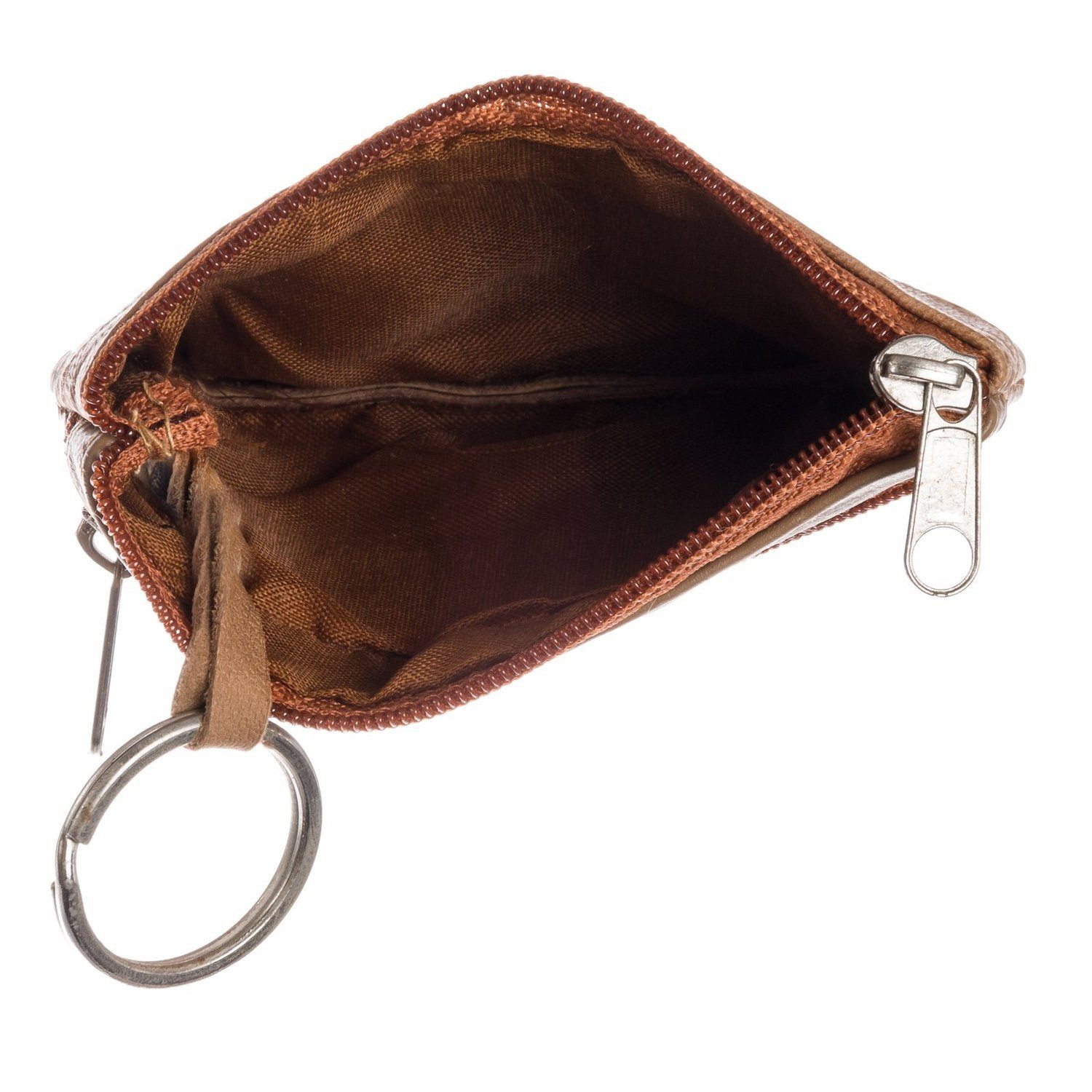 Leather Change Purse with Key Ring