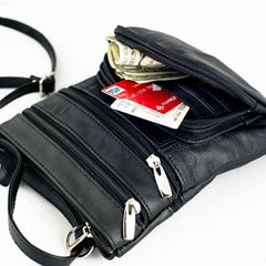 3-Zipper Leather Crossbody Bag - 6 Colors - WholesaleLeatherSupplier.com
 - 23