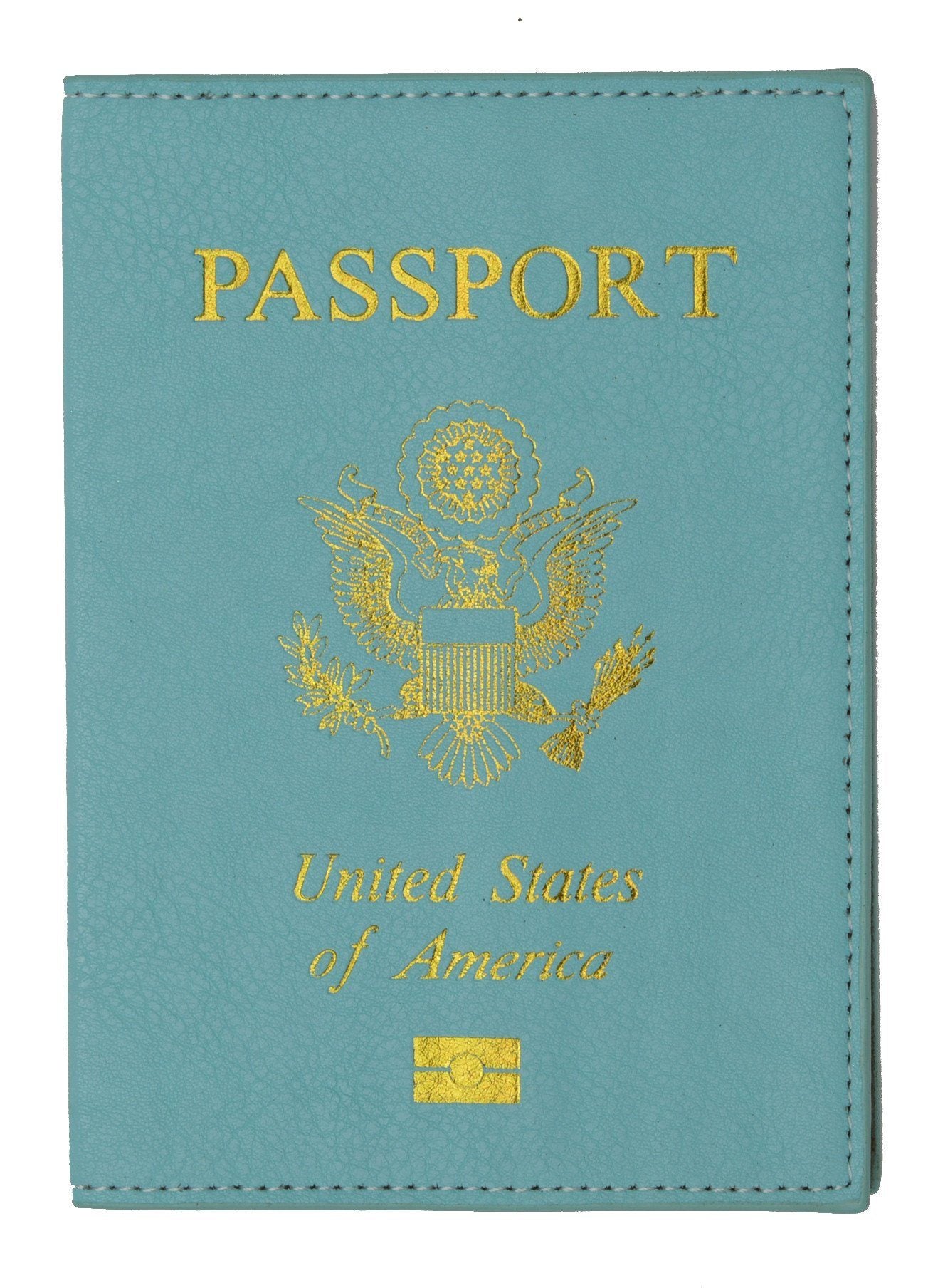 Leather USA Logo Passport Holder - Purple