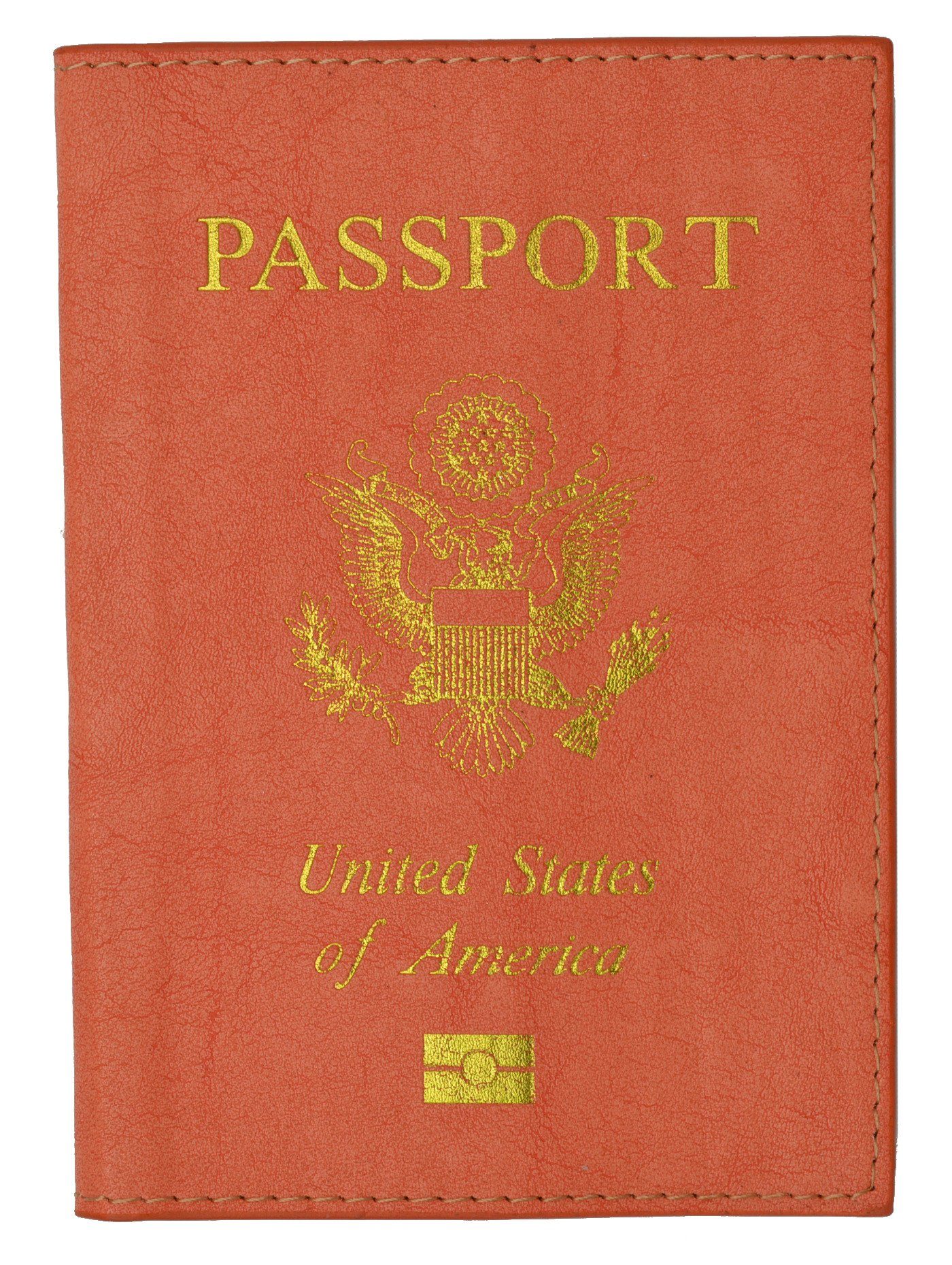 Leather USA Logo Passport Holder - Purple