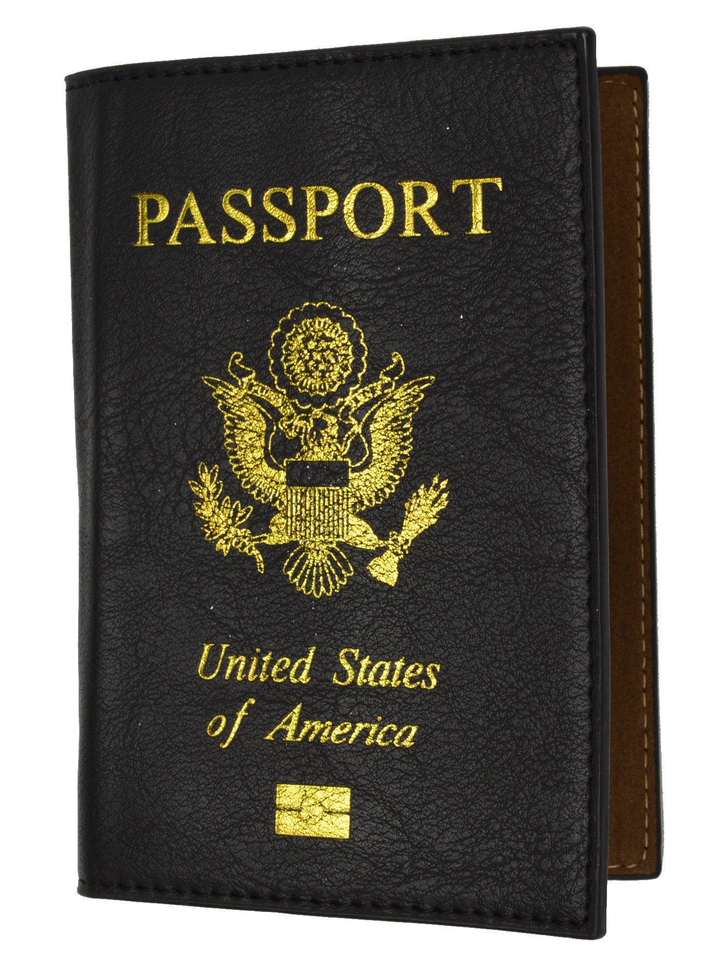 Leather USA Logo Passport Holder - Baby Blue