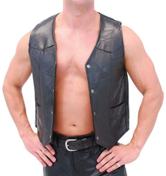 Motorcycle Mens Genuine Leather Vest