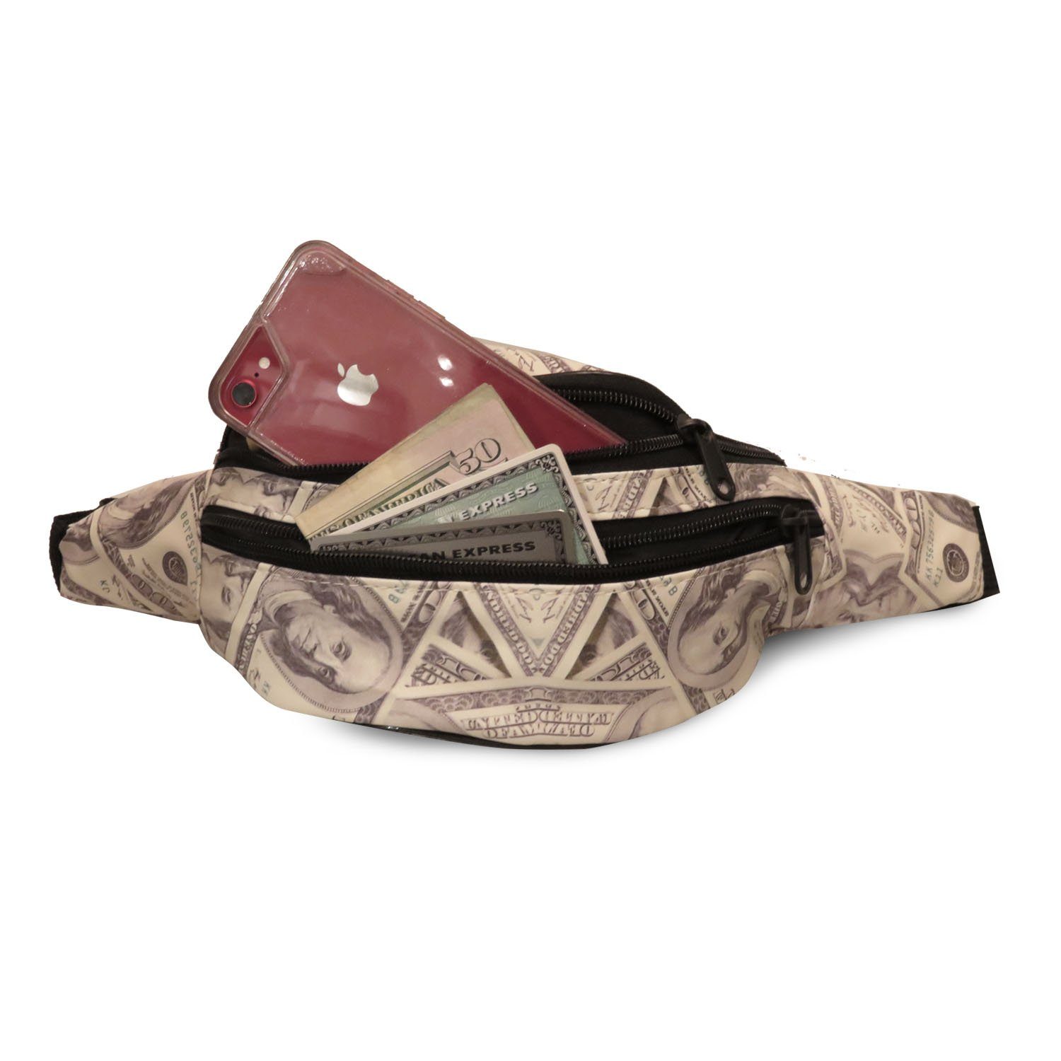 Trendy Fanny Pack with Money Print