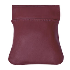 Classic Leather Squeeze Coin Pouch- Burgundy