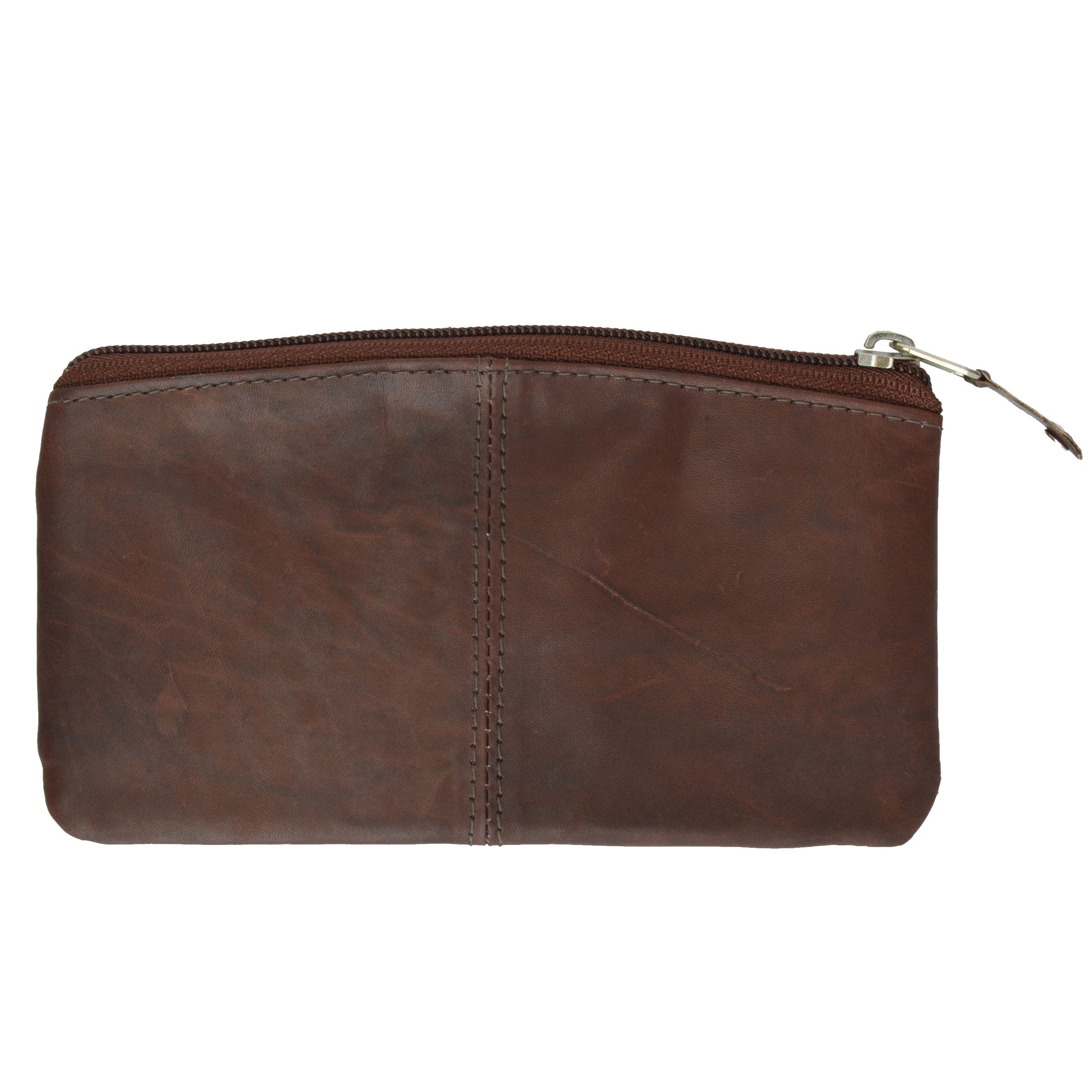 Buggy Carry All Leather Zipper Wallet - Brown