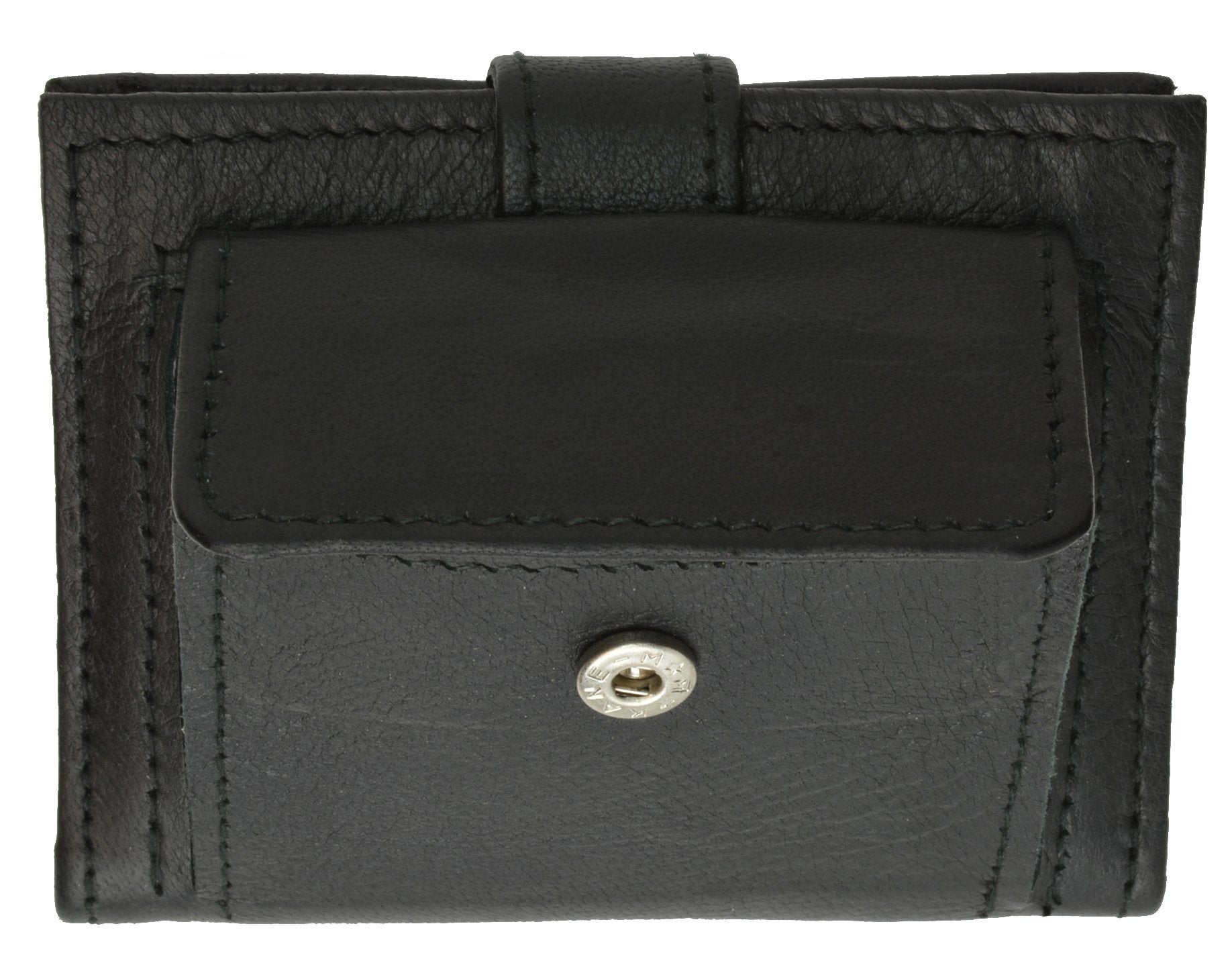 Genuine Leather Secure Snap Enclosure Wallet