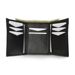 Genuine Leather Diamond Tri-fold Men Wallet
