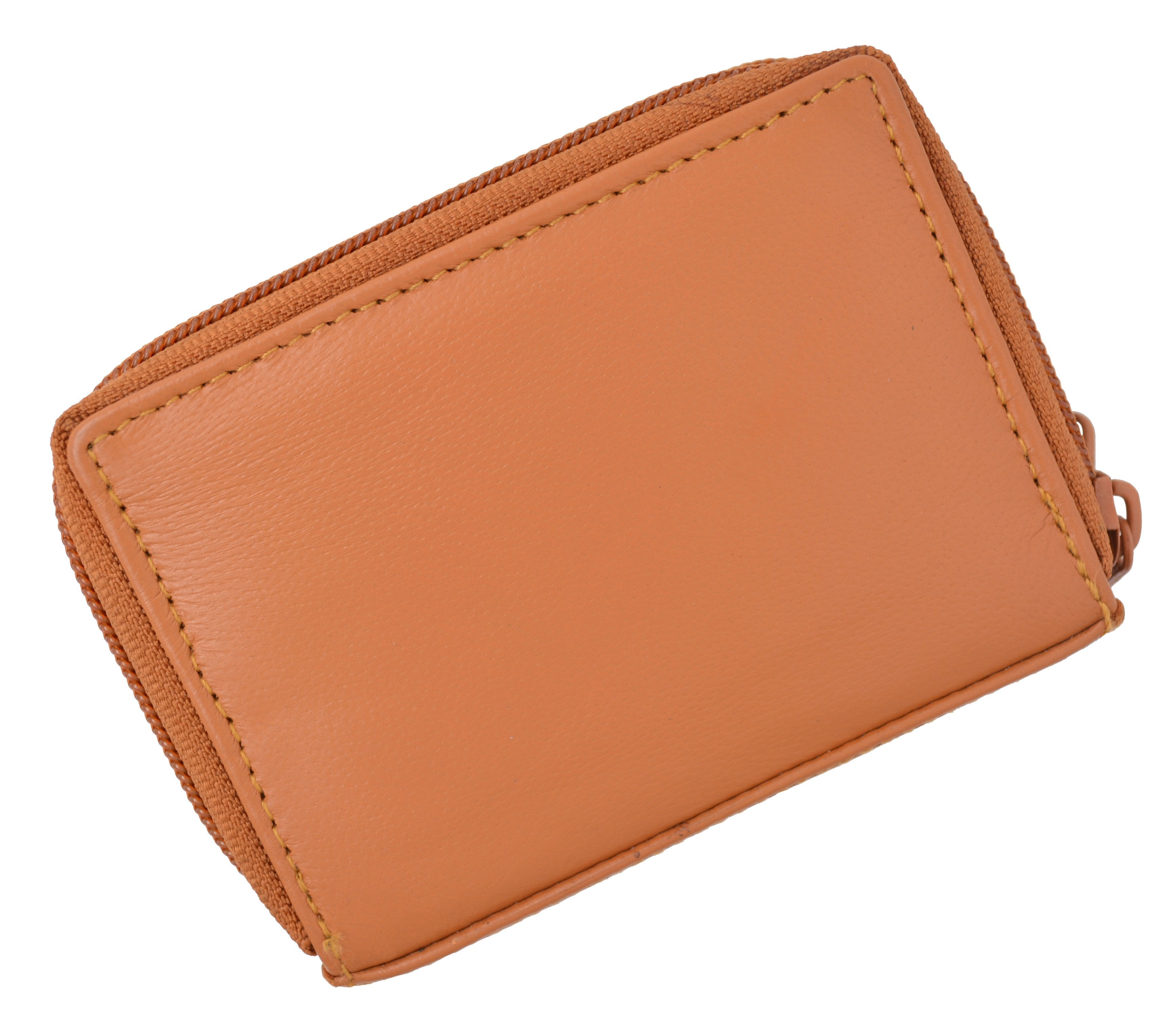 Leather Cards Holder Wallet Women Tan
