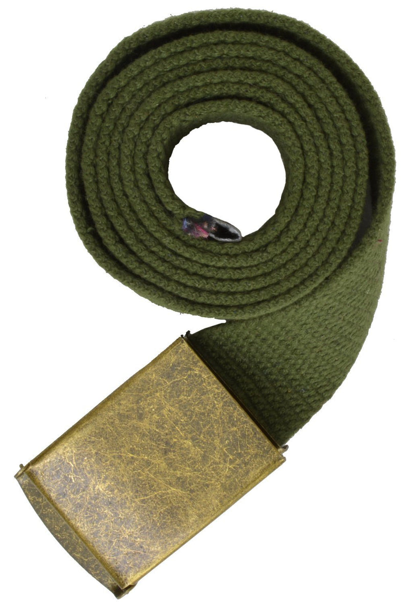Gold Buckle Long Adjustable Canvas Belt for Men