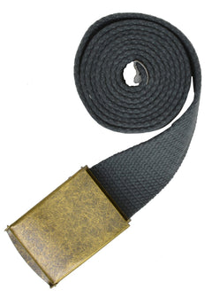 Gold Buckle Long Adjustable Canvas Belt for Men