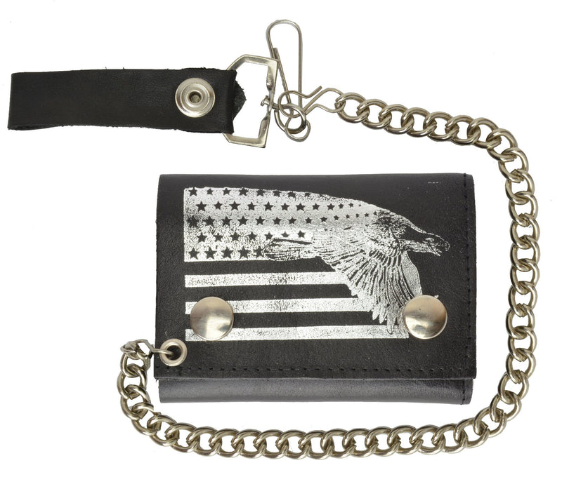 Leather Chain Wallet USA Eagle