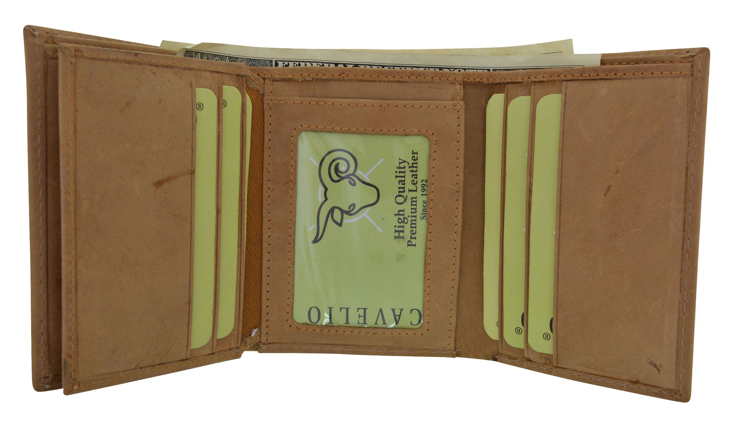 Trifold Credit Card Holder Leather Wallet