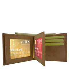 Leather Wallet 2 Center Flaps 2 ID Windows