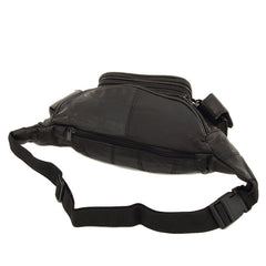 A Soft Leather 7 Zippers Jumbo Size Fanny Pack 2 Colors Available