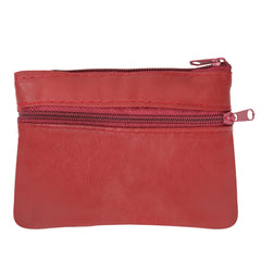 Coin Leather Wallet-Red Color