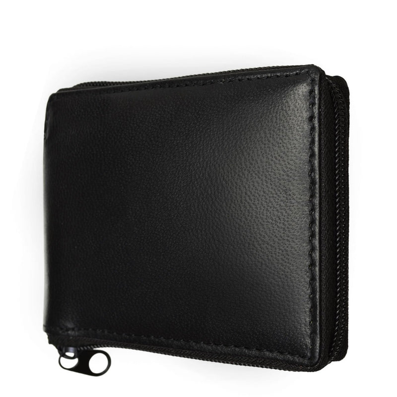 Zip-Around Premium Leather Wallet