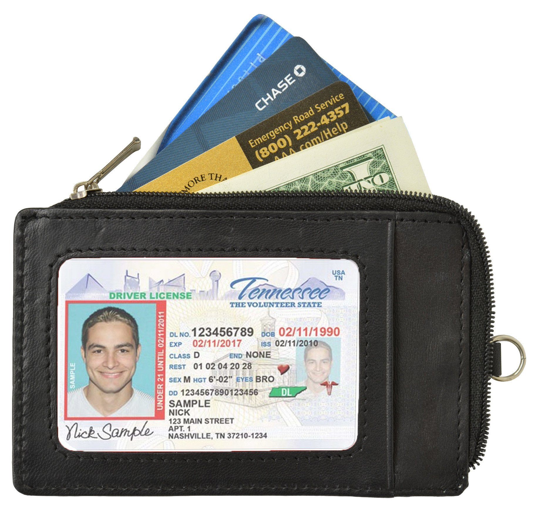 RFID Slim Leather Black Neck Wallet – WholesaleLeatherSupplier.com