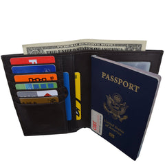AFONiE RFID Blocking Leather Bifold Wallet/Passport Holder