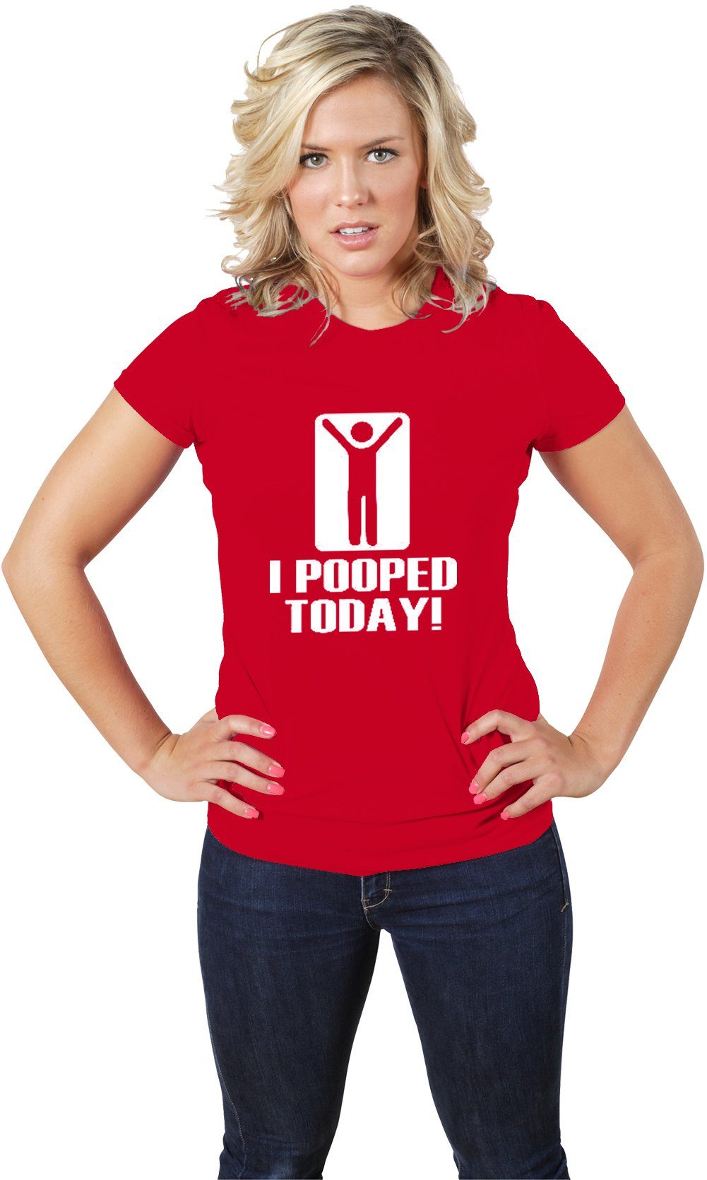 AFONiE I Pooped Today Funny Women's Short Sleeve