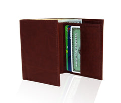 Genuine RFID-Blocking Tri-fold Leather Wallet