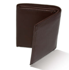 Deluxe RFID-Blocking Genuine Leather Tri-fold Wallet For Men - Brown