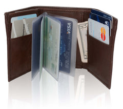 Adorable Deluxe RFID-Blocking Genuine Leather Tri-fold Wallet For Men