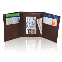 Adorable Deluxe RFID-Blocking Genuine Leather Tri-fold Wallet For Men