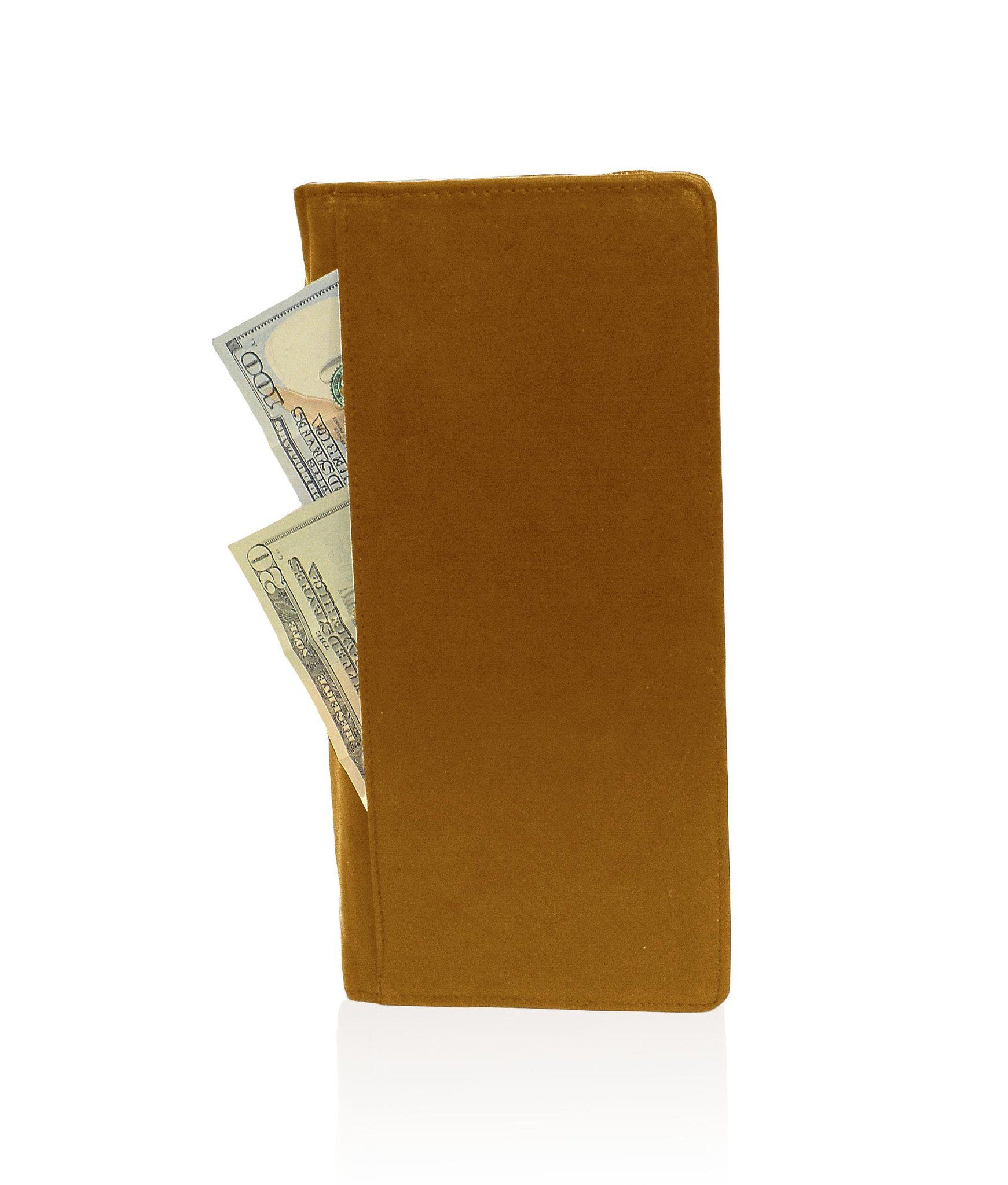 Genuine RFID-Blocking Men's Leather Bifold Wallet Organizer Checkbook Card Case - Burgundy