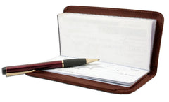 Adorable Deluxe RFID-Blocking Leather Check Book Holder - Black