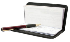 Adorable Deluxe RFID-Blocking Leather Check Book Holder - Black