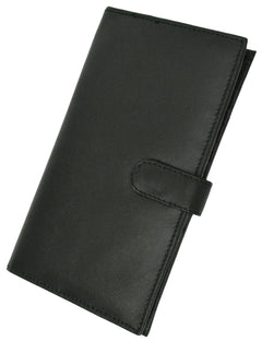 Deluxe RFID-Blocking Soft Leather Bifold with Button Closure - Brown