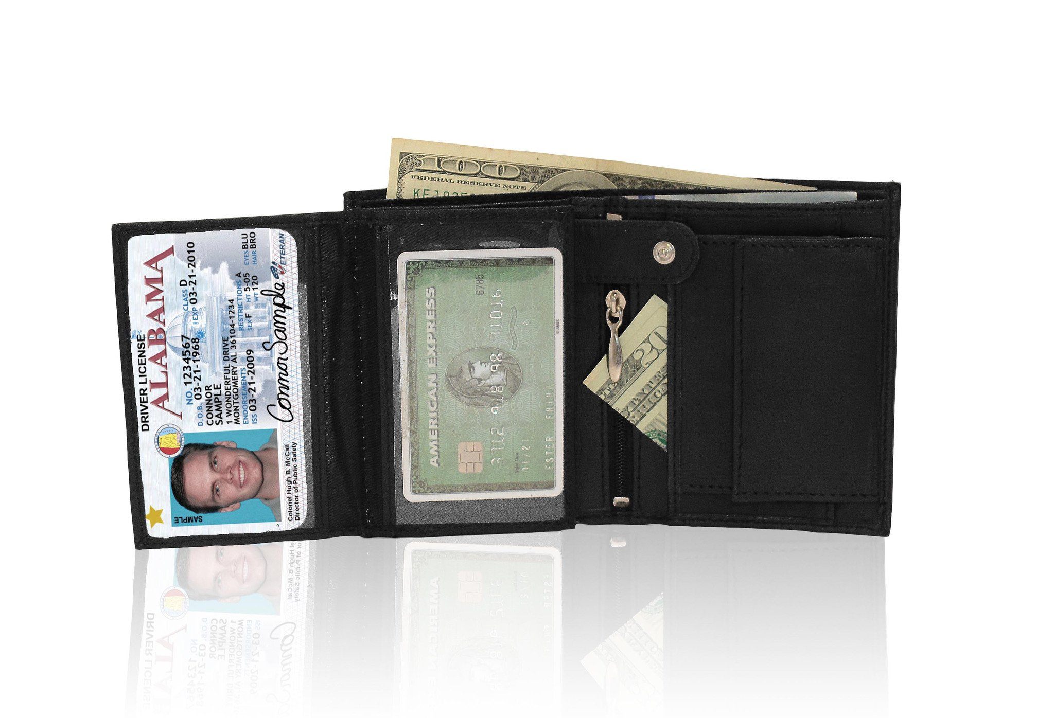Genuine RFID-Blocking Men's Extra Capacity Leather Wallet - Brown