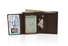 Genuine RFID-Blocking Men's Extra Capacity Leather Wallet - Black