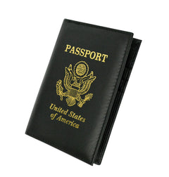 Deluxe RFID-Blocking Soft Leather Passport Case Cover + Wallet - Black