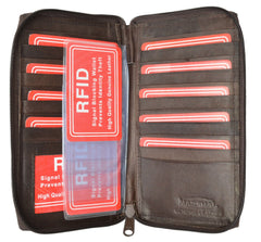 RFID Card Blocking Genuine Leather Organizer Wallet