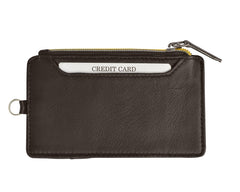 RFID Let It All Hand Brown Leather Zip Wallet