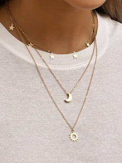 Gold Plated Sky Elegant Layered Necklace