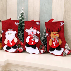 🎅🎅🎅  Red and White Snowflake Christmas Stockings (Set of 3)