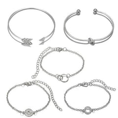 Silver Sparkle of Love Nub 5PC Bracelets
