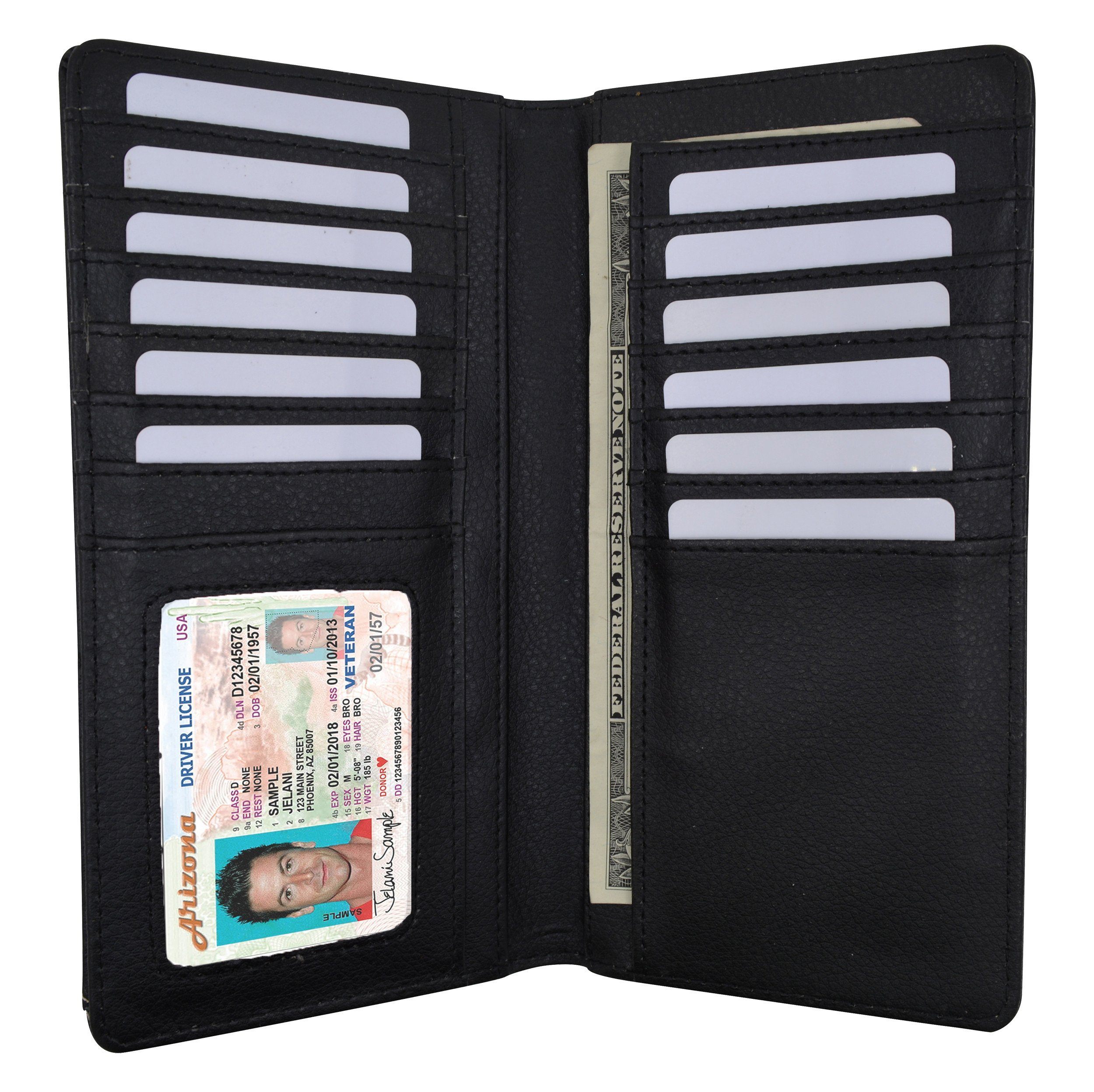 Western Ostrich Pattern Credit Card/Checkbook Holder Black Color Wallet