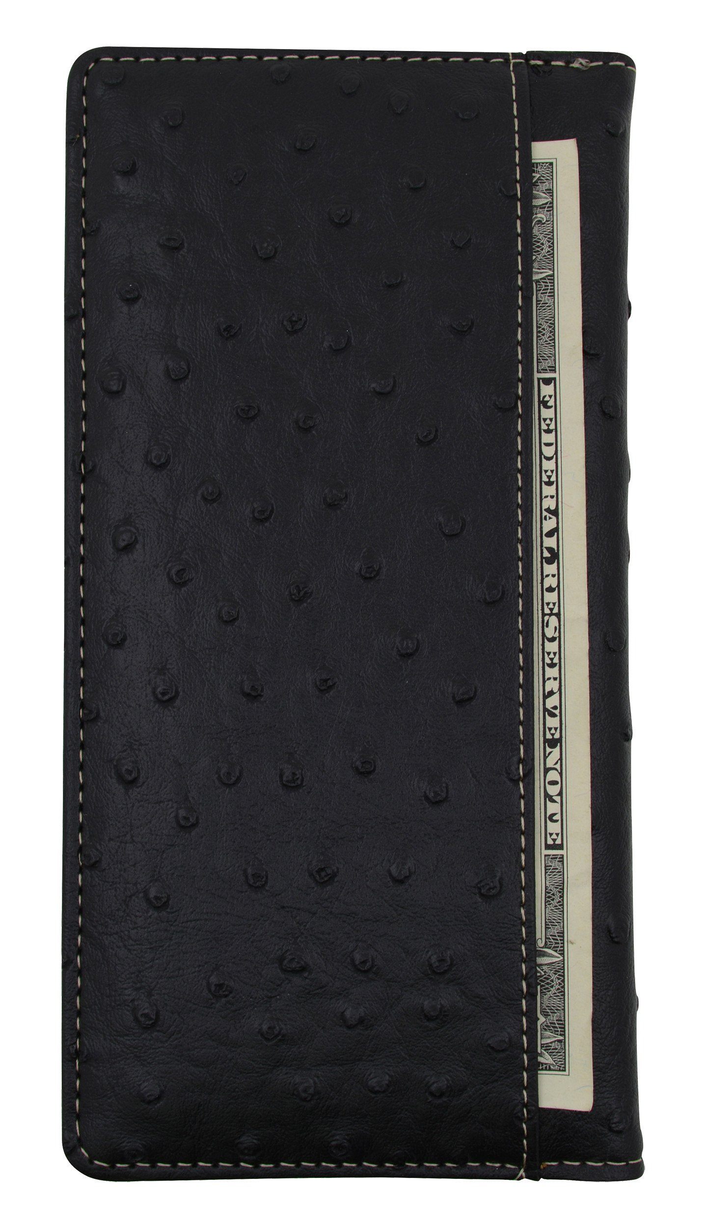Western Ostrich Pattern Credit Card/Checkbook Holder Black Color Wallet