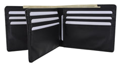Black Western Ostrich Longhorn Design Men Bi-Fold Wallet