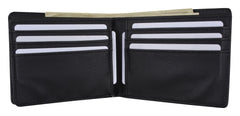 Black Western Ostrich Longhorn Design Men Bi-Fold Wallet