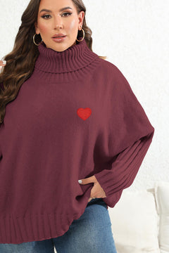 Women's Turtle Neck Long Sleeve Sweater | Plus Size Women's Apparel